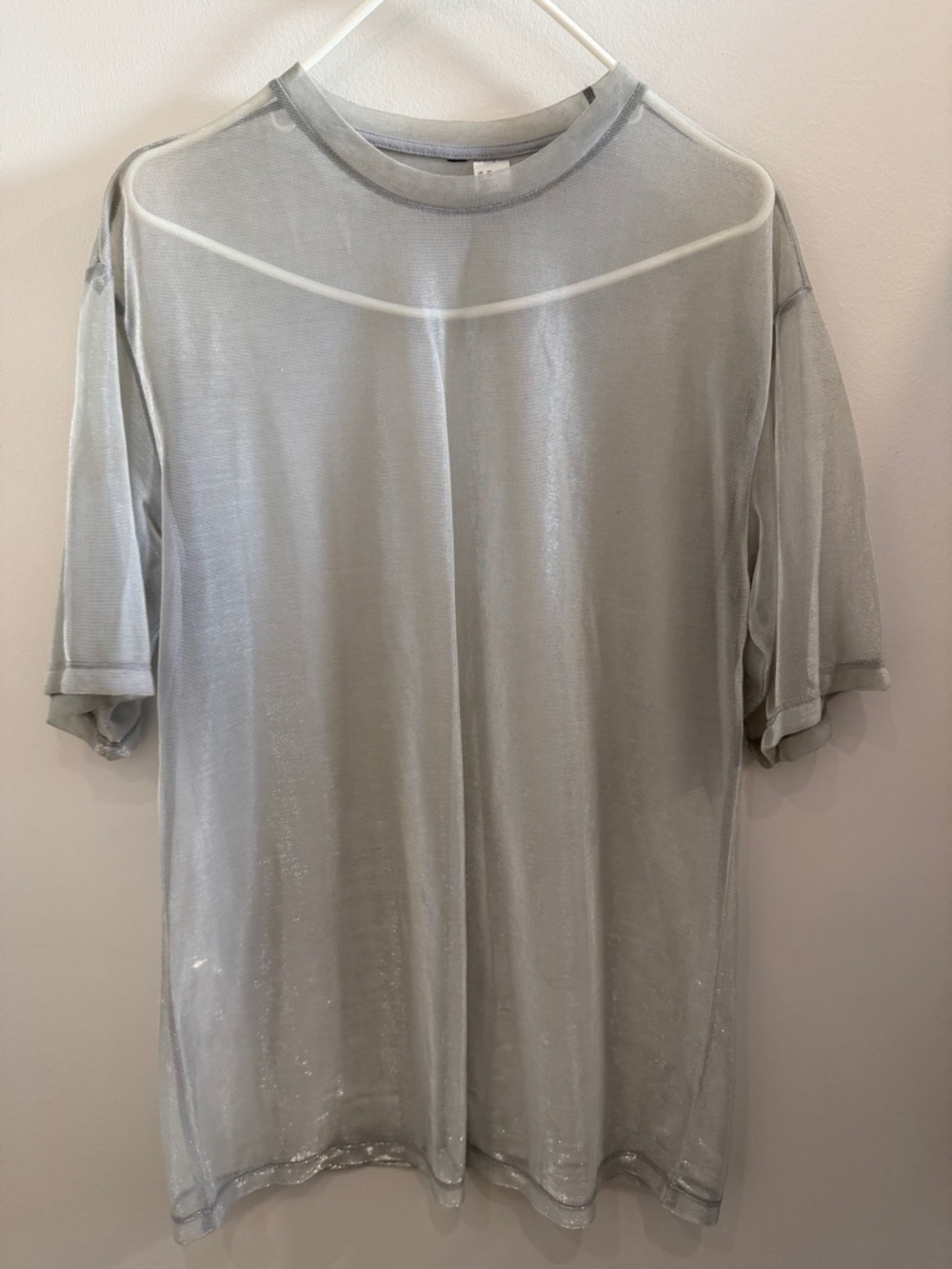 H&M Light Gray Sheer Short Sleeve Tee